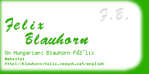 felix blauhorn business card